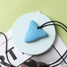 Load image into Gallery viewer, 1 Pack Sensory Chew Necklace Brick Chewy Kids Silicone Triangle Fangs Toys, Silicone Teeth for Children with Autism
