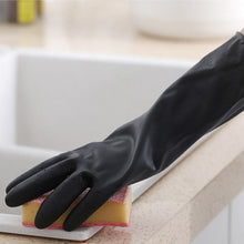 Load image into Gallery viewer, 1 Pair Black Gloves Home Washing Cleaning Gloves Garden Kitchen Dish Fingers Rubber Dishwashing Household Cleaning Gloves
