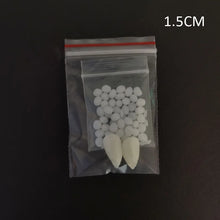 Load image into Gallery viewer, 1 Pair Vampire Teeth Fangs Dentures Props Halloween Costume Props False Teeth Solid Glue Denture Adhesive Halloween Party Decor
