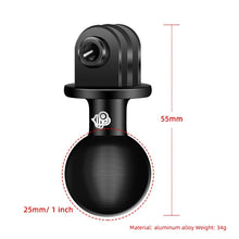 Load image into Gallery viewer, 1 inch Ball Head Adapter Mount Base Motorcycle Handlebar Rearview Mirror Bracket for DJI GoPro Insta360 Action Camera Accessory
