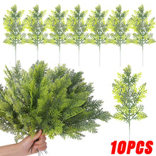Load image into Gallery viewer, 10/2Pcs Artificial Pine Branches Christmas Fake Green Plants DIY Garland Xmas Tree Ornaments Home Xmas New Year Party Decoration

