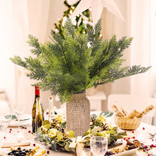 Load image into Gallery viewer, 10/2Pcs Artificial Pine Branches Christmas Fake Green Plants Pine Leaves DIY Garland Xmas Tree Ornaments New Year Party Decors
