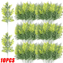 Load image into Gallery viewer, 2/10Pcs Artificial Pine Branches Fake Green Pine Leaves Stems DIY Garland Xmas Tree Ornaments New Year Party Decoration Gifts
