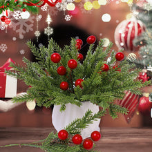Load image into Gallery viewer, 2/10Pcs Artificial Pine Branches Fake Green Pine Leaves Stems DIY Garland Xmas Tree Ornaments New Year Party Decoration Gifts
