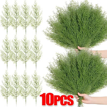 Load image into Gallery viewer, 3/5/10pcs Pine Branches Artificial Plants Xmas Wedding Home Xmas Tree Decorations Diy Handcraft Bouquet Gift Box Decors Supplies
