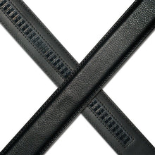 Load image into Gallery viewer, Customized Men's Fashion Black Automatic Leather Buckle Ratchet Gift Belt
