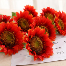 Load image into Gallery viewer, 5pcs Sunflower fake flower single branch large flower head home living room decorative flower artificial sunflower wedding dance props fake flower
