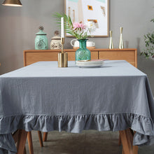 Load image into Gallery viewer, Solid Color Ins Style Pumpkin Tablecloth Pure Cotton Ruffles Tablecloth Halloween Decorative Table Cloth Photograph Background Cloth
