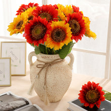 Load image into Gallery viewer, 5pcs Sunflower fake flower single branch large flower head home living room decorative flower artificial sunflower wedding dance props fake flower

