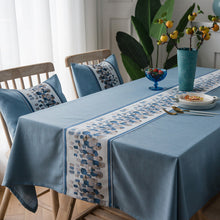 Load image into Gallery viewer, Waterproof  Tablecloth Solid Color Imitation Cotton and Linen Tassel Lace Geometry Rectangle Table Cloth
