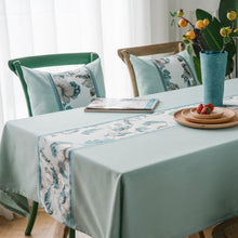 Load image into Gallery viewer, Waterproof  Tablecloth Solid Color Imitation Cotton and Linen Tassel Lace Geometry Rectangle Table Cloth
