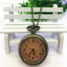 Load image into Gallery viewer, Fashion Gift Quartz Pocket Watch Flip Digital Tawny Glass Pocket Watch Watch Necklace Vintage Pocket Watch
