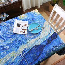 Load image into Gallery viewer, European Style Van Gogh Apricot Flower Exotic Starry Sky Art Famous Painting Long Tablecloth Restaurant Painting Room Art Classroom Tablecloth

