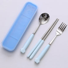 Load image into Gallery viewer, Cat's Paw Tableware Set Ceramic Stainless Steel Tableware Chopsticks Spoon Fork Portable Tableware Set
