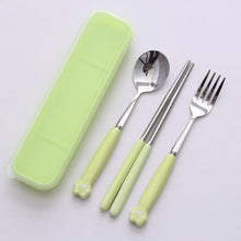 Load image into Gallery viewer, Cat's Paw Tableware Set Ceramic Stainless Steel Tableware Chopsticks Spoon Fork Portable Tableware Set
