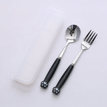 Load image into Gallery viewer, Cat's Paw Tableware Set Ceramic Stainless Steel Tableware Chopsticks Spoon Fork Portable Tableware Set
