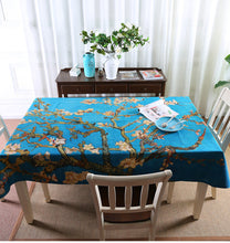 Load image into Gallery viewer, European Style Van Gogh Apricot Flower Exotic Starry Sky Art Famous Painting Long Tablecloth Restaurant Painting Room Art Classroom Tablecloth
