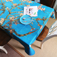 Load image into Gallery viewer, European Style Van Gogh Apricot Flower Exotic Starry Sky Art Famous Painting Long Tablecloth Restaurant Painting Room Art Classroom Tablecloth
