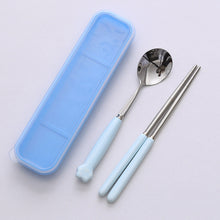 Load image into Gallery viewer, Cat's Paw Tableware Set Ceramic Stainless Steel Tableware Chopsticks Spoon Fork Portable Tableware Set

