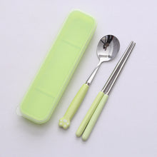 Load image into Gallery viewer, Cat's Paw Tableware Set Ceramic Stainless Steel Tableware Chopsticks Spoon Fork Portable Tableware Set
