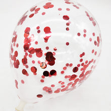 Load image into Gallery viewer, 100pcs Confetti Balloon 12-Inch Paper Scrap Balloon round Sequin Balloon Transparent Rose Gold Paper Scrap Latex Ball
