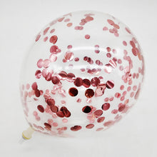 Load image into Gallery viewer, 100pcs Confetti Balloon 12-Inch Paper Scrap Balloon round Sequin Balloon Transparent Rose Gold Paper Scrap Latex Ball
