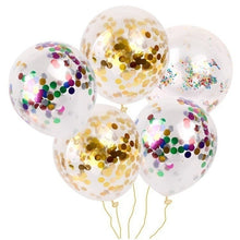 Load image into Gallery viewer, 100pcs Confetti Balloon 12-Inch Paper Scrap Balloon round Sequin Balloon Transparent Rose Gold Paper Scrap Latex Ball
