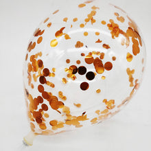 Load image into Gallery viewer, 100pcs Confetti Balloon 12-Inch Paper Scrap Balloon round Sequin Balloon Transparent Rose Gold Paper Scrap Latex Ball

