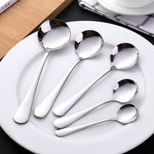 Load image into Gallery viewer, Stainless Steel Tableware round Spoon Coffee Spoon Soup Spoon Creative Cute Children's Spoon
