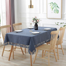 Load image into Gallery viewer, Solid Color Tassel Tablecloth Cotton Rectangular Coffee Table Cloth Household Cotton Linen Tablecloths Table Runners
