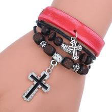 Load image into Gallery viewer, Personalized Beaded Multi-Layer Cattle Leather Bracelet Simple European and American Style Vintage Ornament Couple Leather Bracelet
