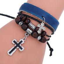 Load image into Gallery viewer, Personalized Beaded Multi-Layer Cattle Leather Bracelet Simple European and American Style Vintage Ornament Couple Leather Bracelet

