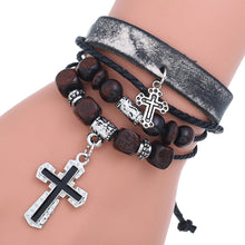 Load image into Gallery viewer, Personalized Beaded Multi-Layer Cattle Leather Bracelet Simple European and American Style Vintage Ornament Couple Leather Bracelet
