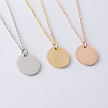 Load image into Gallery viewer, Mirror stainless steel round pendant necklace DIY short necklace collar chain
