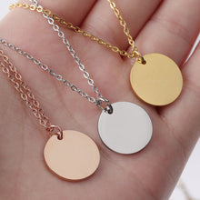 Load image into Gallery viewer, Mirror stainless steel round pendant necklace DIY short necklace collar chain

