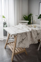 Load image into Gallery viewer, White Tablecloth Marbling Printed Cotton Linen Dustproof Table Cloth
