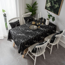 Load image into Gallery viewer, White Tablecloth Marbling Printed Cotton Linen Dustproof Table Cloth
