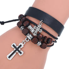Load image into Gallery viewer, Personalized Beaded Multi-Layer Cattle Leather Bracelet Simple European and American Style Vintage Ornament Couple Leather Bracelet
