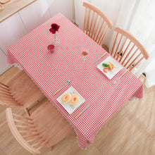 Load image into Gallery viewer, Tablecloth Cotton Linen Fresh Literature and Art Plaid Rectangular Red Table Cloth
