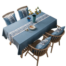 Load image into Gallery viewer, 4-Color Waterproof Jacquard Tablecloth Solid Color Imitation Cotton Linen Plain Tablecloth
