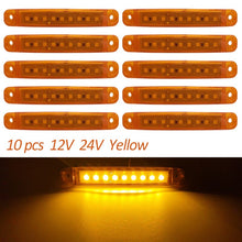 Load image into Gallery viewer, 10PCS 9 SMD Light Oval Clearance Trailer 24V Truck Lorry Caravan Camion LED Side Marker Indicator Lamp 12V Luces Remolque
