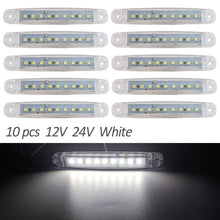 Load image into Gallery viewer, 10PCS 9 SMD Light Oval Clearance Trailer 24V Truck Lorry Caravan Camion LED Side Marker Indicator Lamp 12V Luces Remolque
