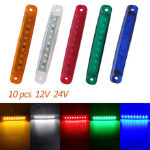 Load image into Gallery viewer, 10PCS 9 SMD Light Oval Clearance Trailer 24V Truck Lorry Caravan Camion LED Side Marker Indicator Lamp 12V Luces Remolque
