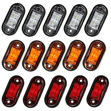 Load image into Gallery viewer, 10PCS  Warning Light LED Diode Light Oval Clearance Trailer Truck Orange White Red LED Side Marker Lamp 12V 24V Truck Accessorie
