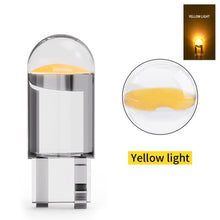 Load image into Gallery viewer, 10X T10 W5W 194 COB Glass Car Interior LED Bulbs For Auto Truck Wedge License Plate Lamp Marker Light 6000K Orange Diode 12V 24V
