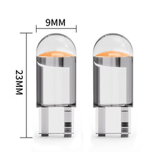 Load image into Gallery viewer, 10X T10 W5W 194 COB Glass Car Interior LED Bulbs For Auto Truck Wedge License Plate Lamp Marker Light 6000K Orange Diode 12V 24V
