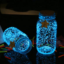 Load image into Gallery viewer, 10g Party DIY Fluorescent Super luminous Particles Glow Pigment Bright Gravel Noctilucent Sand Glowing in the Dark Sand Powder
