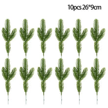 Load image into Gallery viewer, 10pc Christmas Tree Branch Christmas Decor Mini Artificial Pine Needles Garland Fake Plant DIY Xmas Festival Party home Supplies
