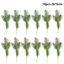 Load image into Gallery viewer, 10pc Christmas Tree Branch Christmas Decor Mini Artificial Pine Needles Garland Fake Plant DIY Xmas Festival Party home Supplies
