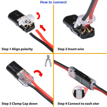 Load image into Gallery viewer, 10pcs 2pin Pluggable Wire Connector Quick Splice Electrical Cable Crimp Terminals for Wires Wiring 22-20AWG LED Car Connectors
